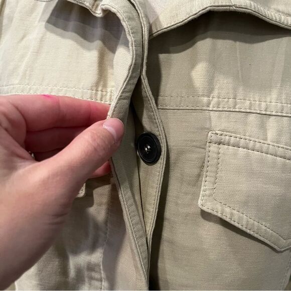 REISS Eden Khaki Green Cotton-Blend Utility Jacket Size 2 - Picture 9 of 13